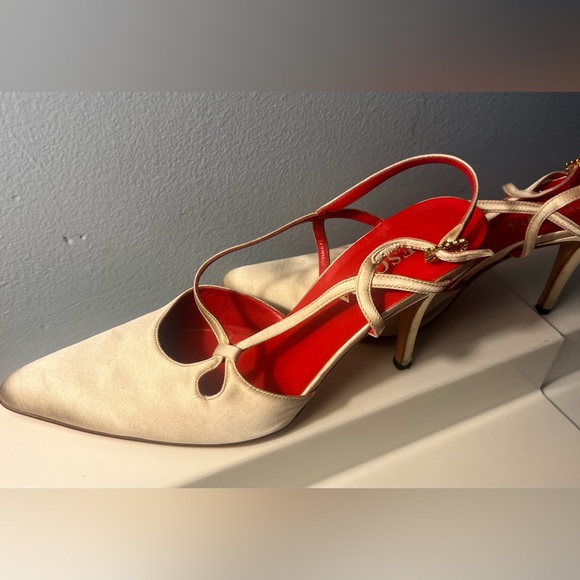 Escada Made in Italy Vintage Slingbacks in Red and Tan!! - Picture 2 of 15